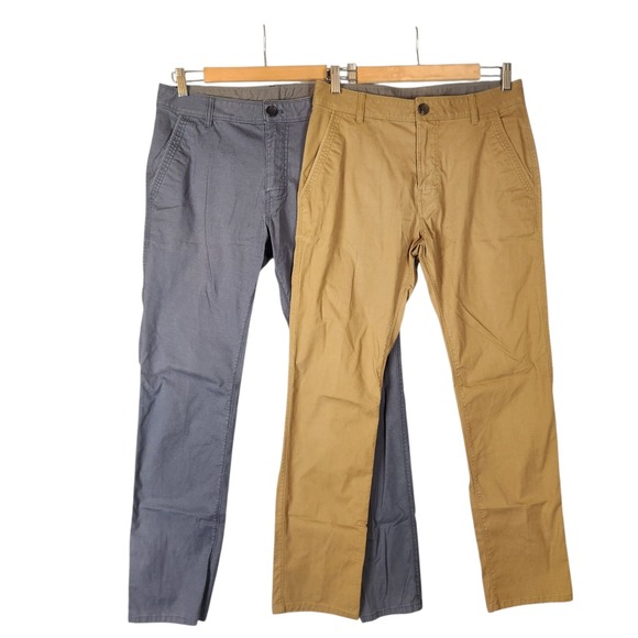 Prana Men's Mcclee Pant Size 30 Lot Of 2 Tan Blue Straight Slim Fit Chino - Picture 1 of 10